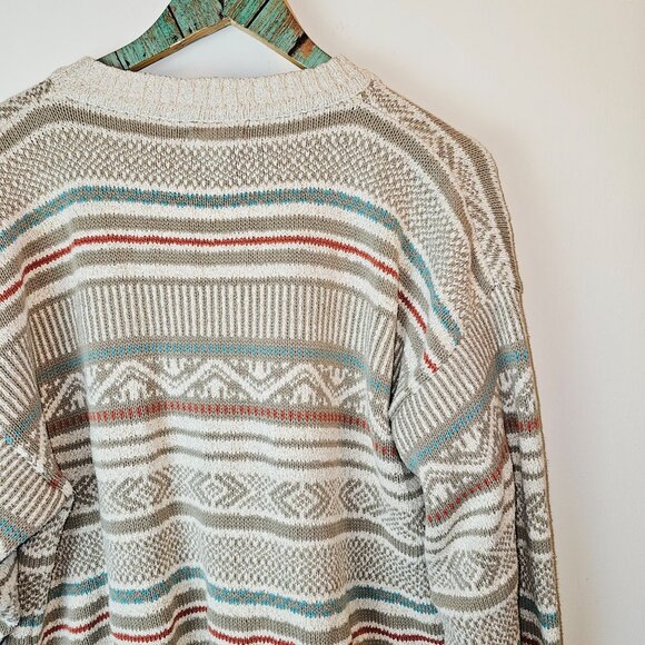 Vintage 90's River Brand Mens Neutral Hand Loomed Sweater Tops, 1X - Picture 6 of 8